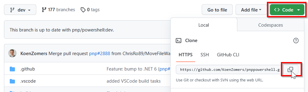 Lookup up the repo URL