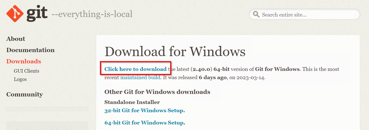 Downloading Git Tools