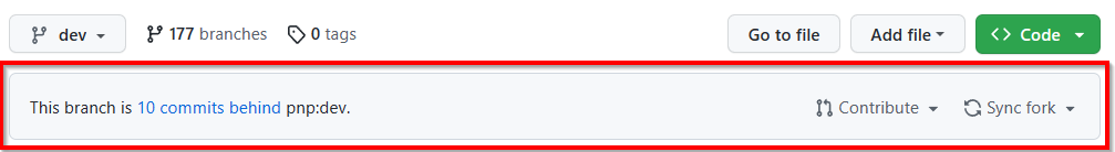 Fork is not up to date