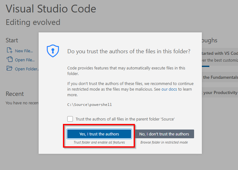 Trusting the authors of the files